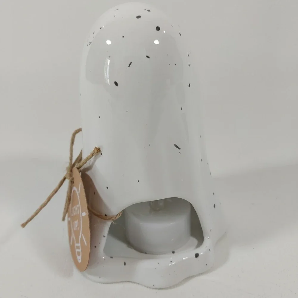 Mud Pie Ghost Tealight‎ Candle Holder Stars Ceramic 5